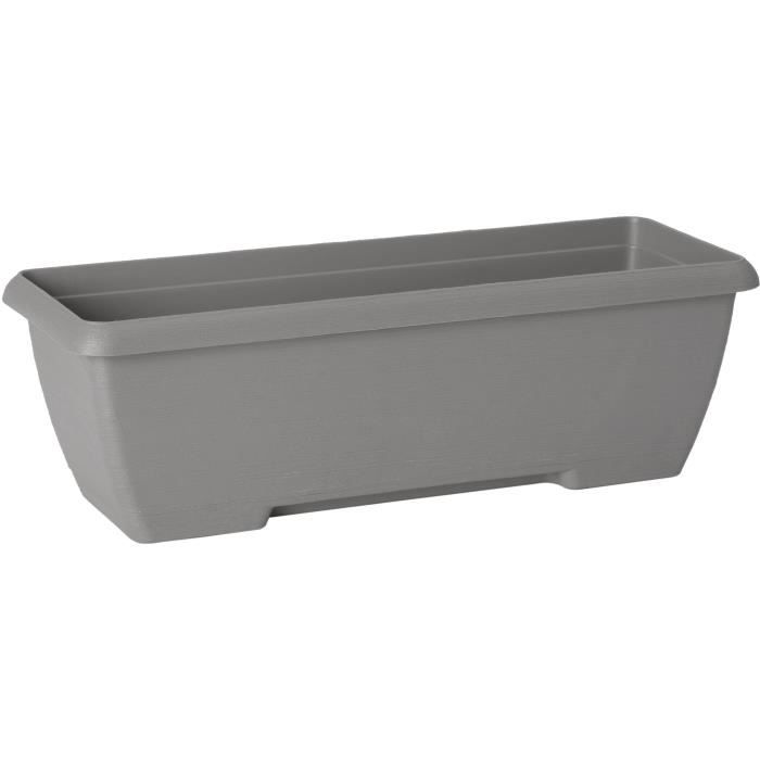 Planter - GARDEN ID Teramo - Black 60 cm - Solidity - Integrated water reserve - Recycled & 100% recyclable - Volume for plants