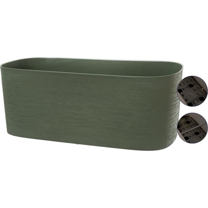 Planter + water reserve - GARDEN ID Respect - Verdigris 50 x 17 cm - 100% household waste - 100% recyclable