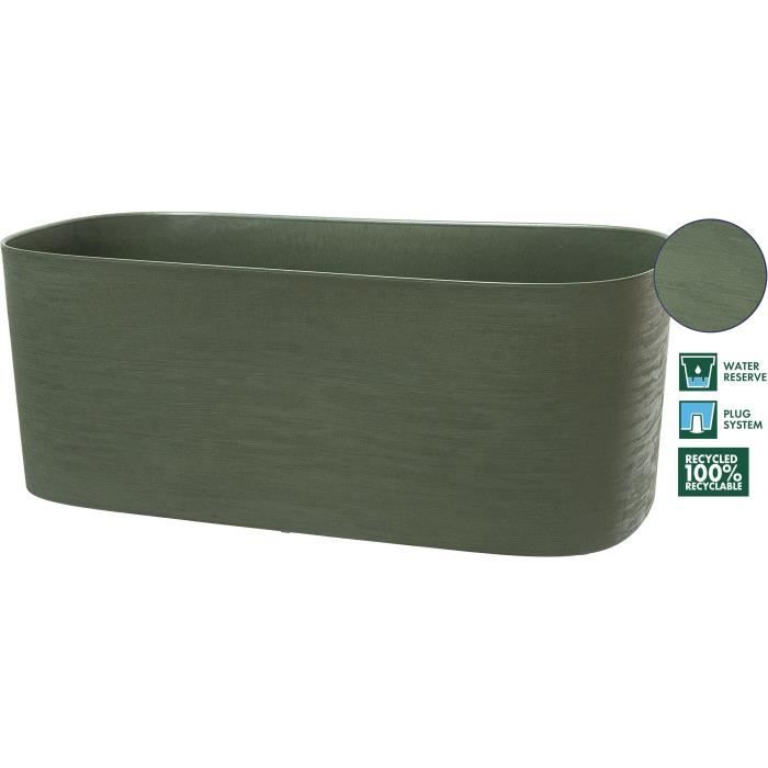 Planter + water reserve - GARDEN ID Respect - Verdigris 50 x 17 cm - 100% household waste - 100% recyclable