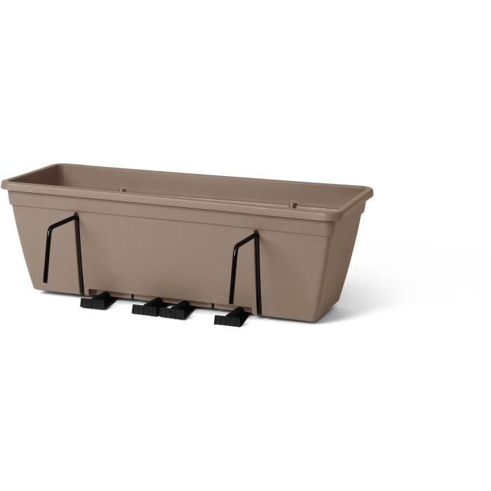Gardener kit with metal hook, water reserve and drain spacer - GARDEN ID Smart - Taupe 50 cm