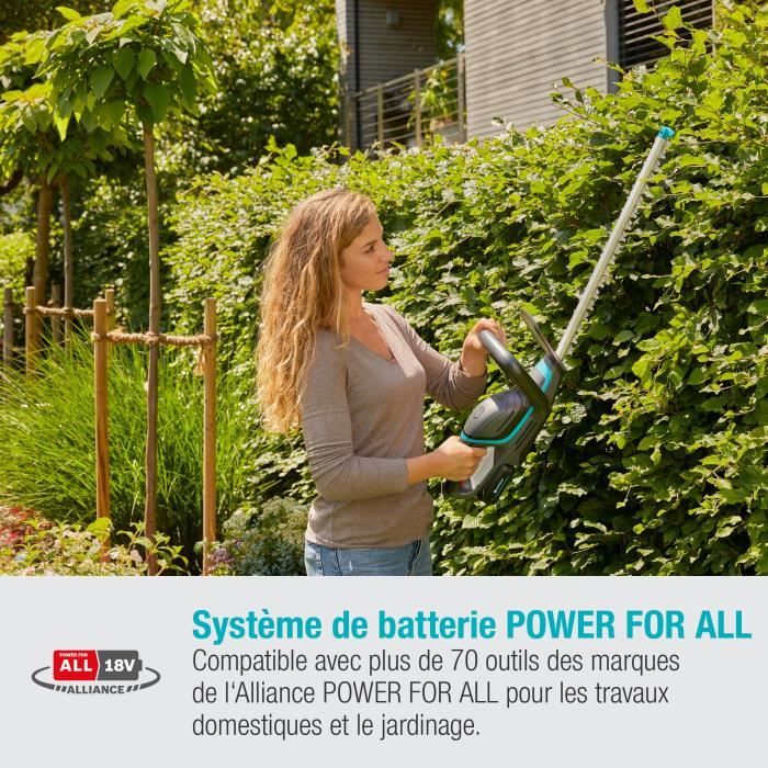 Height heights with Gardena battery - Comfortcut 60/18V - 18V - 60 cm (delivered with Li -ion battery 2.5ah + charger)