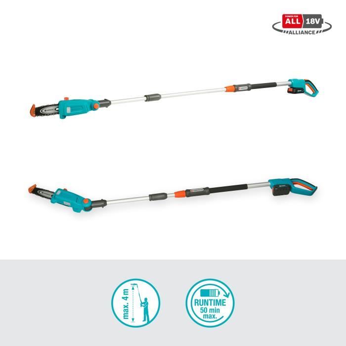 Elagueuse on Gardena battery pole - TCS 20/18V P4A - 18V - 42 cm (delivered with battery 2.5 AH + charger)