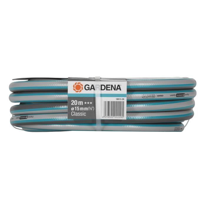 Gardena Classic watering pipe-Length 20m-Ø15mm-High resistance pressure 22 bar maximum-12 years warranty (18013-26)