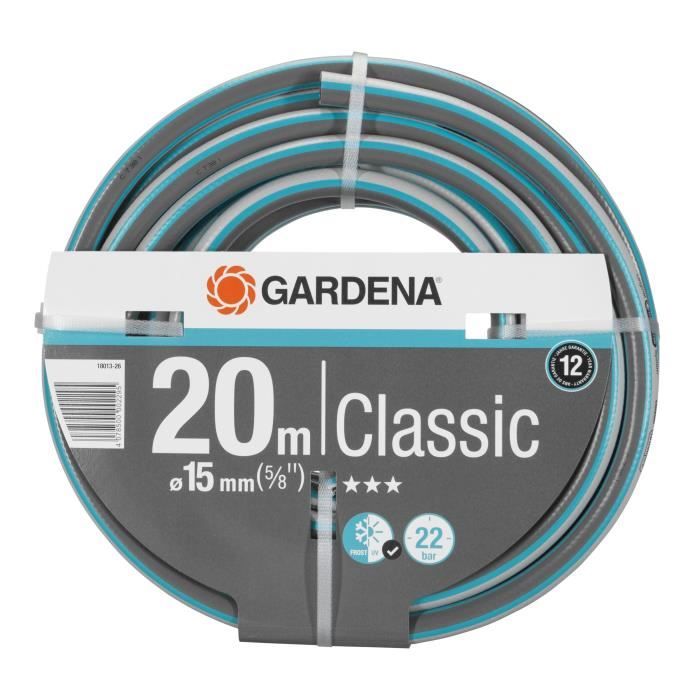 Gardena Classic watering pipe-Length 20m-Ø15mm-High resistance pressure 22 bar maximum-12 years warranty (18013-26)