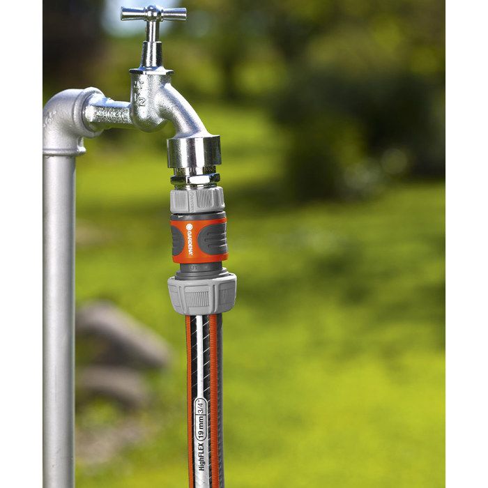 Quick Gardena watering fitting - adapted Ø19 mm hose - 1 click fixing - Power grip (18216-20)