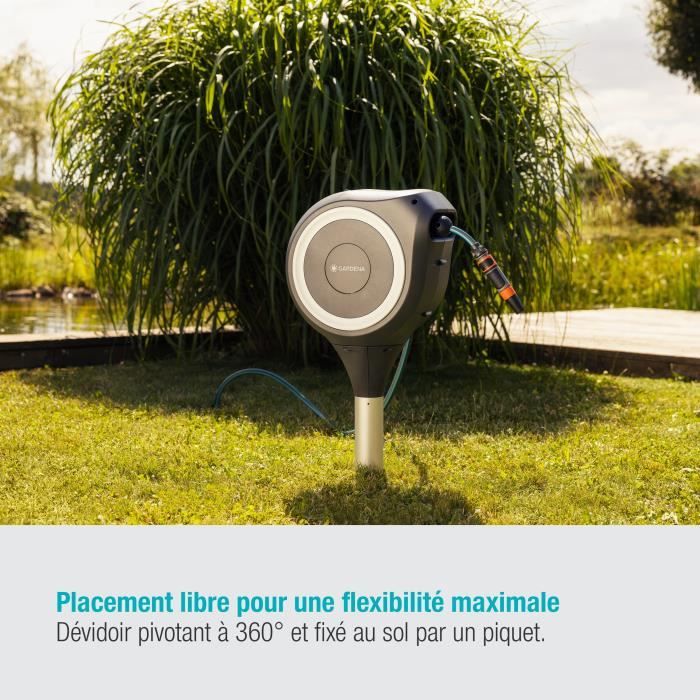 Gardena automatic reel on peak rollup s white line-length 15m-Ø11mm-complete kit-5 years warranty (18606-20)