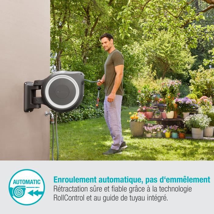 Gardena Automatic Wall Mural Rollup XL White Liseret-Length 35m-Ø13mm-Full kit-5 years warranty (18632-20)