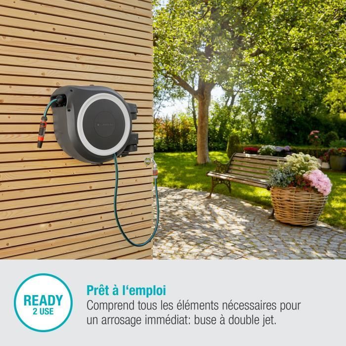 Gardena Automatic Wall Mural Rollup XL White Liseret-Length 35m-Ø13mm-Full kit-5 years warranty (18632-20)
