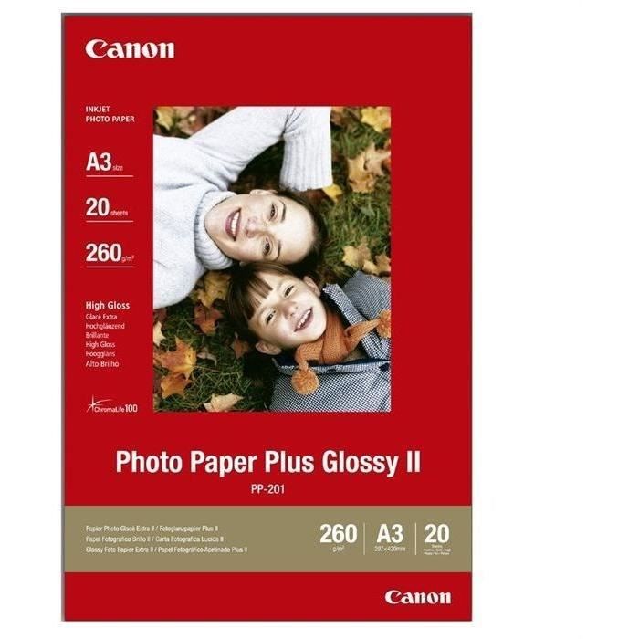 CANON Pack of 1 Photo Paper Plus 260g / m2 - PP-201 - A3 - 20 Sheets