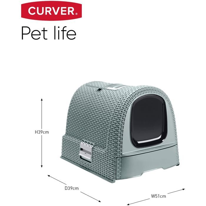 CURVER Maison de toilette - Blue gray - For cats