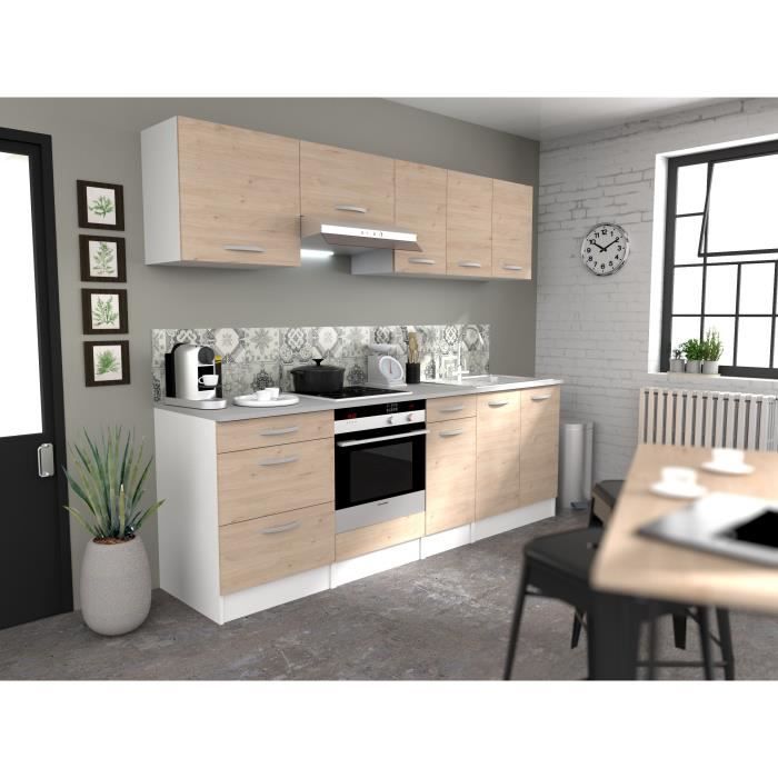 OSLO Upper cabinet 1 Door - Decor Chene Jackson - L 60 x D 36 x H 35 cm