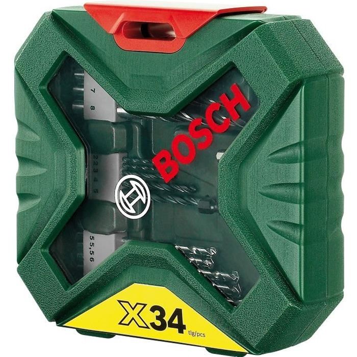 Mixed Set Drilling - Bosch screwing - X -Line Classic Box of forests and screwing tips, 34 pieces