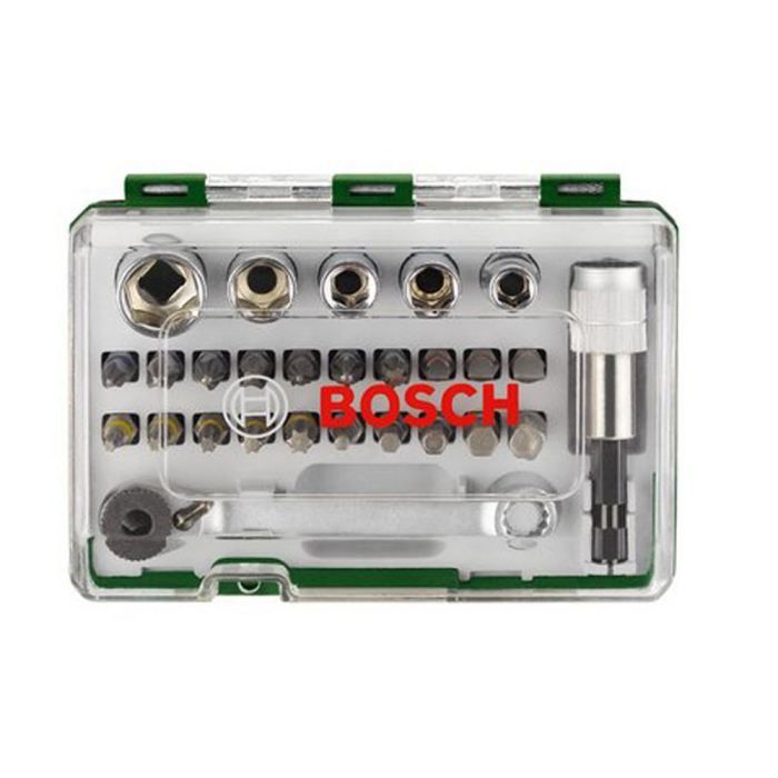 Bosch mixed Vitting set - 27 pieces kit, assortment of screwing tips with ratchet
