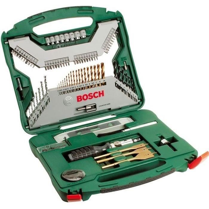 Mixed Set Drilling - Bosch screwing - X -Line Box Titanium of Forests and Vitting tips, 100 rooms
