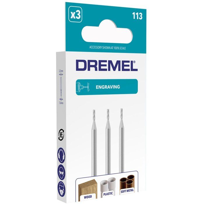 Set of 3 strawberries to engrave Dremel 113 (cylindrical, 1.6mm, to sculpt and engrave in wood)