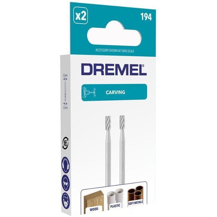 Set of 2 Dremel 194 strawberries (steel, cylindrical end, 3.2mm diameter, to sculpt and engrave)