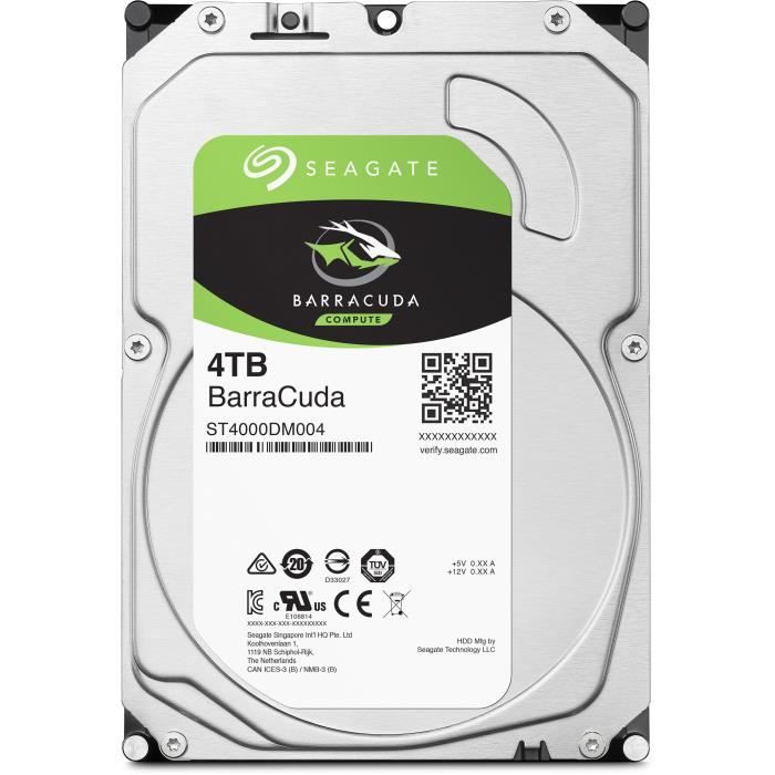 SEAGATE - HDD Internal Hard Drive - BarraCuda - 4To - 5,400 RPM - 3.5 (ST4000DM004)