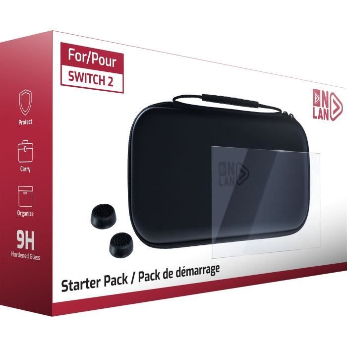 Starter Pack - ONLAN - Nintendo Switch 2 - Black Case + Screen Protector + Thumbsticks
