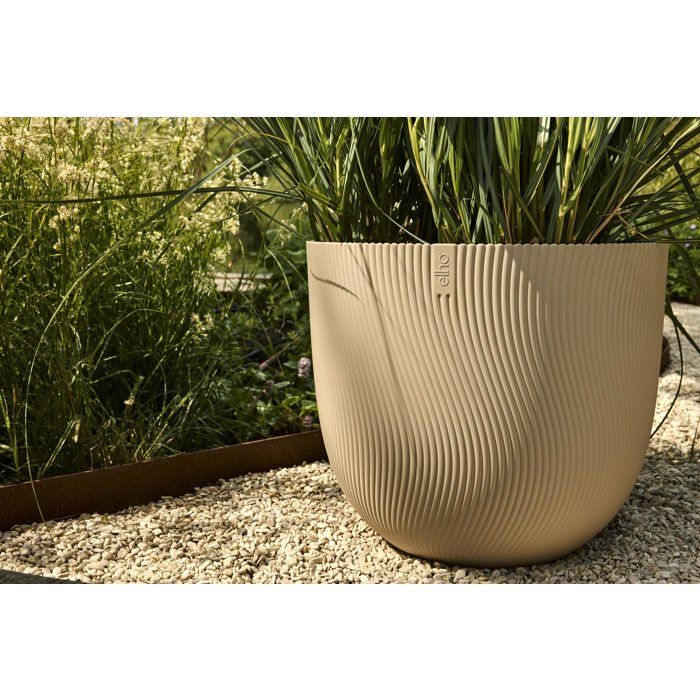 Round Flower Pot - ELHO - Sereh Round 60 - 110 L - Ø 59 x H 51 cm - Beige - Indoor/Outdoor