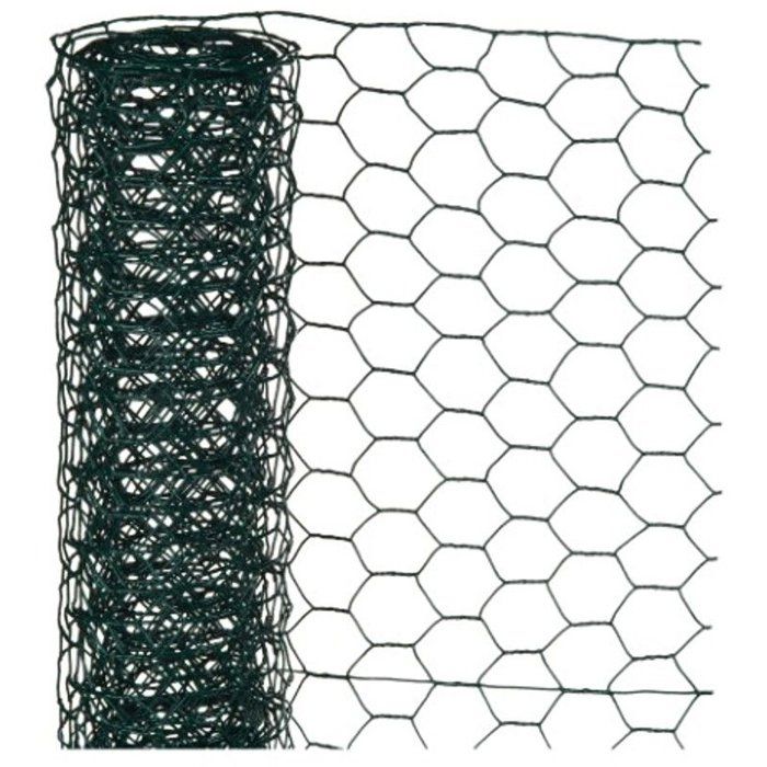 Grillage hexagonal galvanisé - NATURE - 0,5 x 3 m - Ep.13 mm - Vert