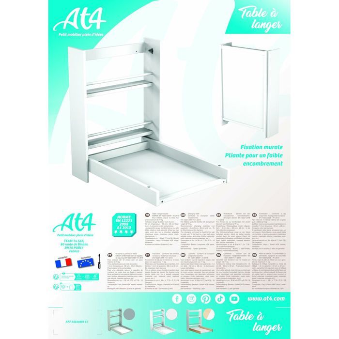 AT4 White Wall Hanging Table