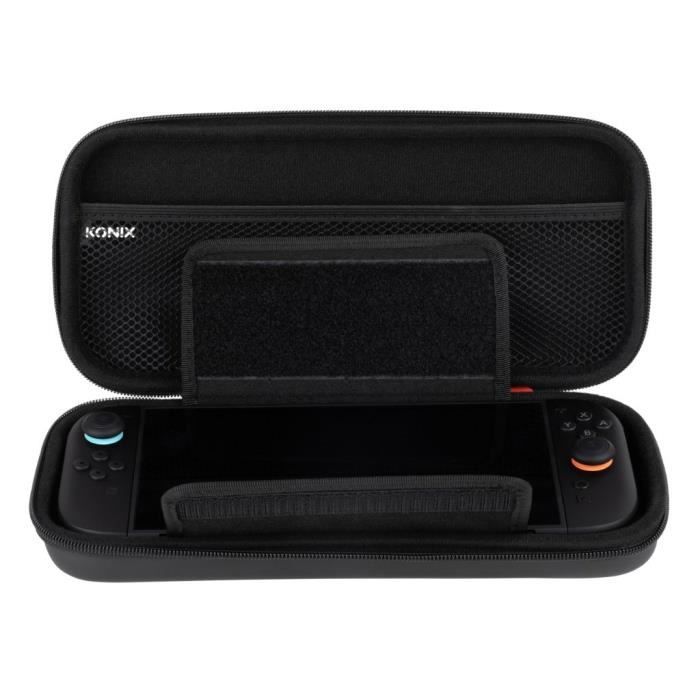Protective and transport case - KONIX - Nintendo Switch 2 console - Accessory storage net - 8 game compartments - Black