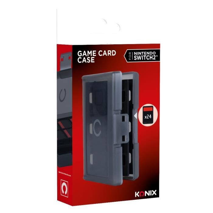 Protective and transport case - KONIX - For Nintendo Switch 2 game cartridges - Shockproof - 24 storage compartments - Black