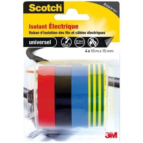 3M 4 rolls of tape - 10m x 15mm - Electrical insulation