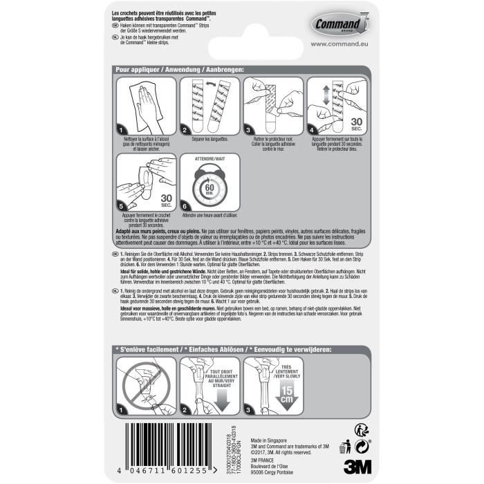 3M COMMAND Mini crochet clear - Transparent