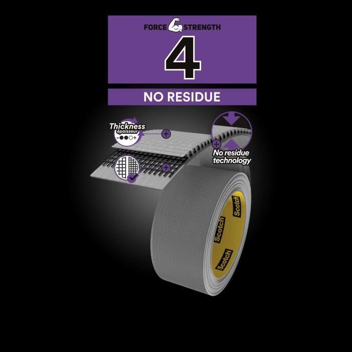 3M Extremium No Residue Repair Cloth - Gray - 18mx48mm