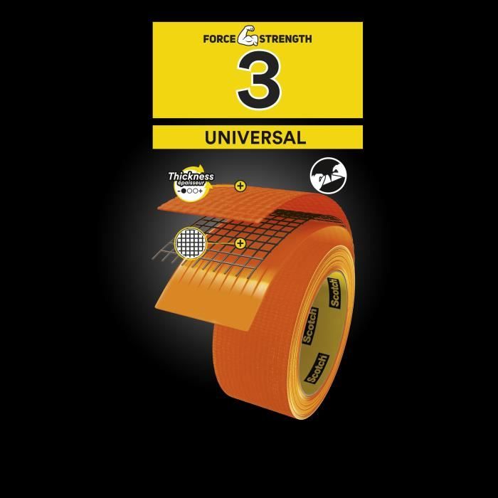 3M Universal High Visibility Repair Cloth - Orange - 25mx48mm