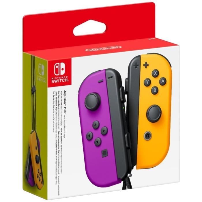 Pair of Joy-Con left neon purple and right neon orange right