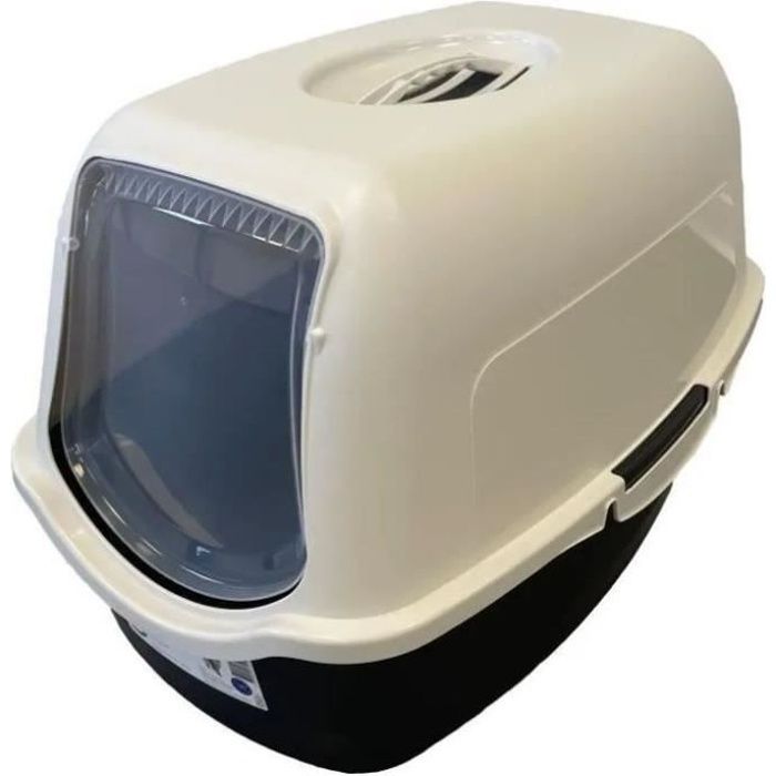 Pet design sacha toilet house - 56 x 40 x 39 cm - black and white - for cats