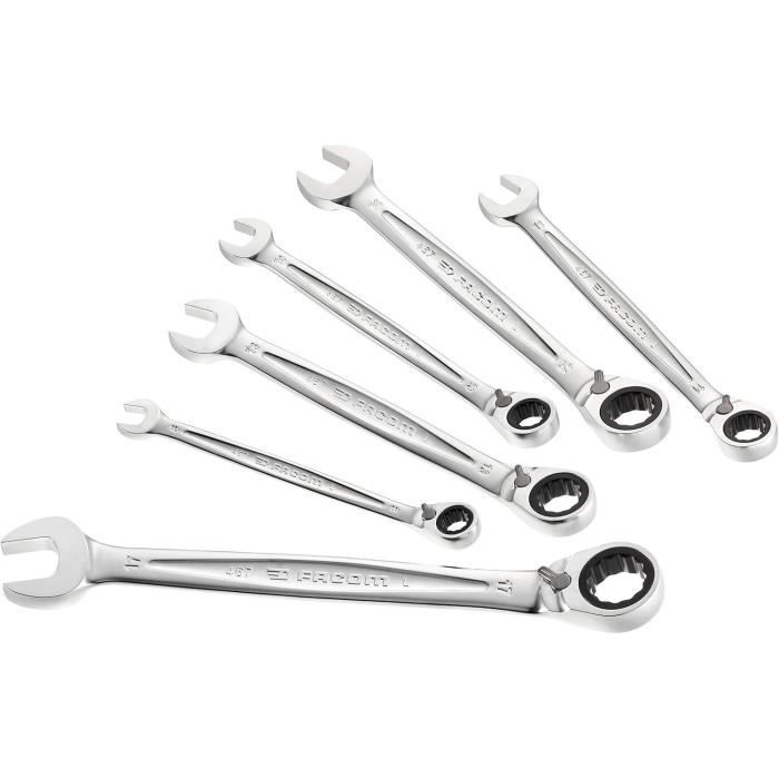 FACOM Set of 6 combination ratchet wrenches