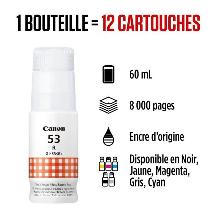 Ink bottle - Canon - GI -53R - Red - Pixma G650 and G550 compatibility - (4717C001)