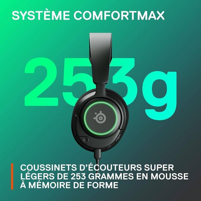 Gaming Headset - STEELSERIES - Arctis Nova 3 - Wired - Multiplatform - Black