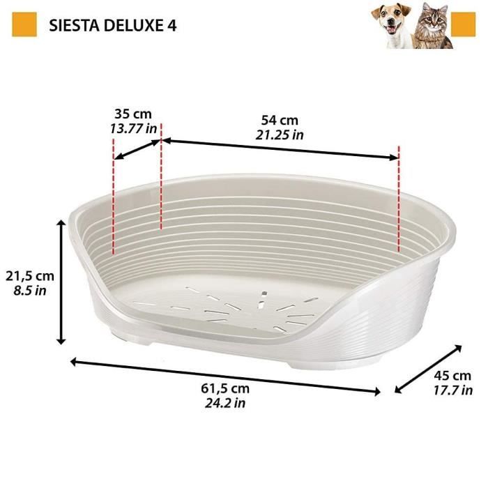 FERPLAST Siesta Deluxe 4 basket - 61.5x45x21.5 cm - Dark gray - For dogs and cats