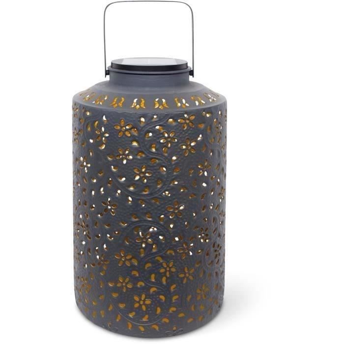 Solar lantern - GARDEN ID Dubai - 25 x 41 cm - Autonomy 6-8h - Switch - Robust handle - rechargeable battery.