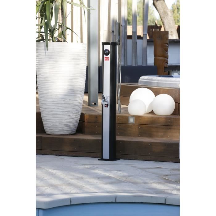 Solar outer shower Solaris Elite - 18L tank - Mixer and shower - To seal - Ø15 x H118 cm