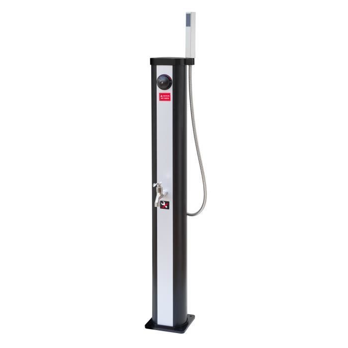 Solar outer shower Solaris Elite - 18L tank - Mixer and shower - To seal - Ø15 x H118 cm