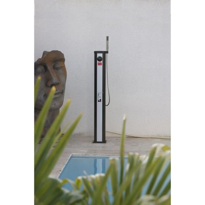 Solar outer shower Solaris Elite - 18L tank - Mixer and shower - To seal - Ø15 x H118 cm