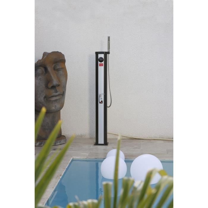Solar outer shower Solaris Elite - 18L tank - Mixer and shower - To seal - Ø15 x H118 cm