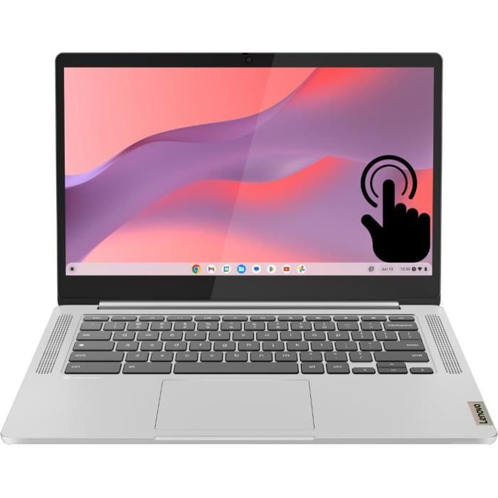 LENOVO IdeaPad Slim 3 14M868 Chromebook Laptop | Chrome OS - 14'' FHD Touchscreen - MT8186 - 8GB RAM - 128GB Storage - AZERTY