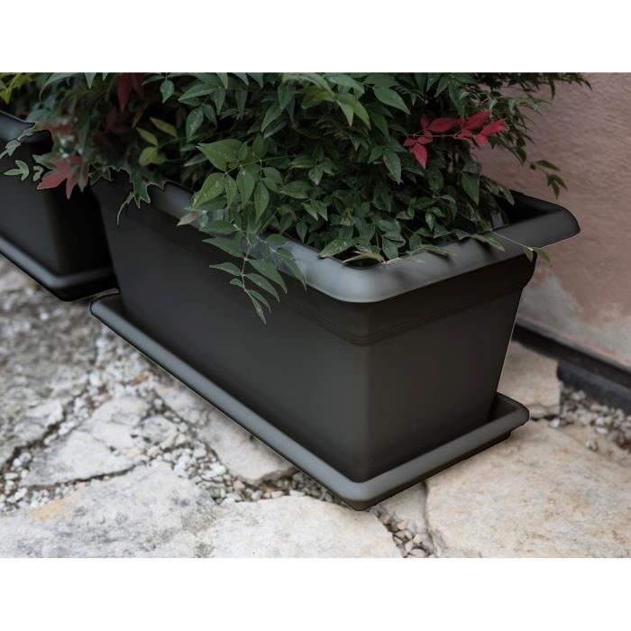 MEDITERRANEO rectangular flower box - 110L - 100 cm - Plastic - Anthracite