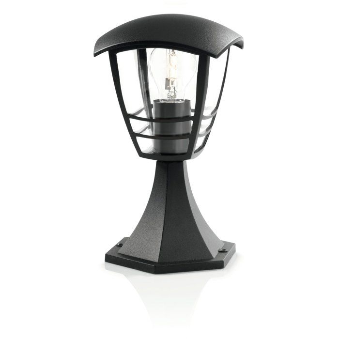CREEK-Outdoor Bollard Metal H30cm Black Philips