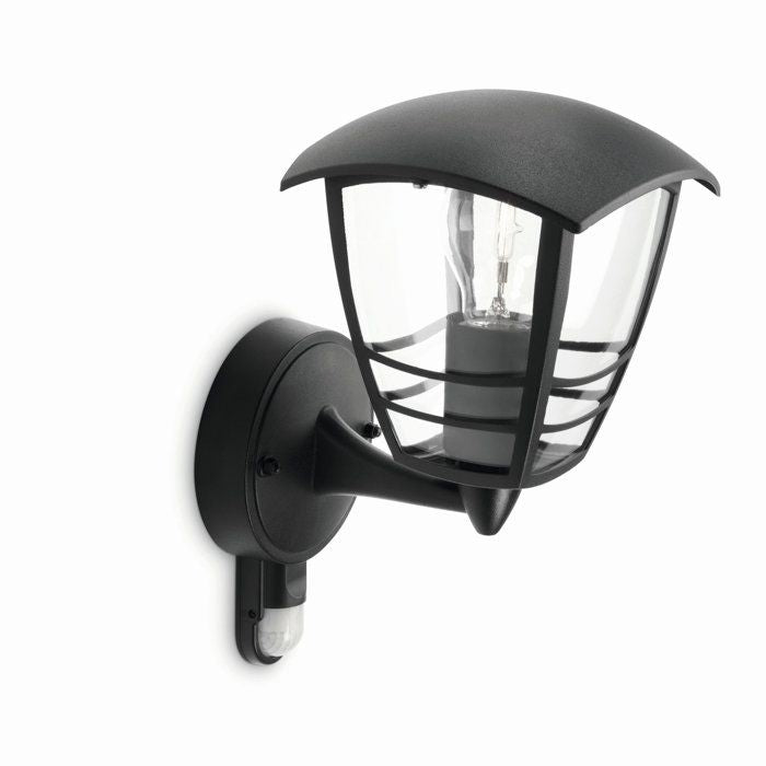 PHILIPS - Rising outdoor wall lamp with Metal Detector H25cm Black Philips