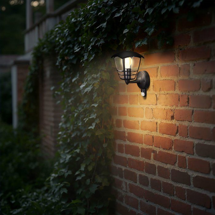 PHILIPS - Rising outdoor wall lamp with Metal Detector H25cm Black Philips