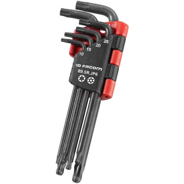 Set of 6 Allen keys - FACOM - 89SR.JP6PB - Long - with resistorx ball head