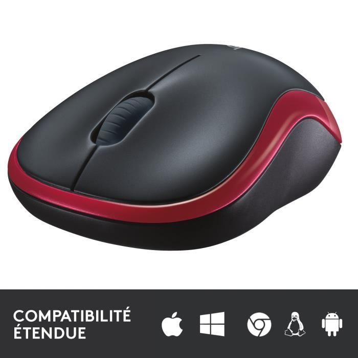 Logitech Wireless Optical Mouse - Red M185