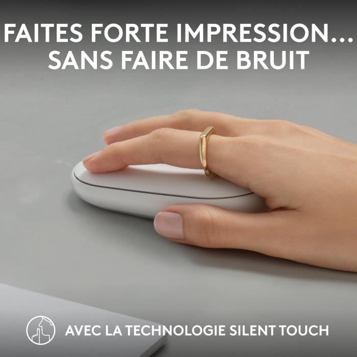 LOGITECH - Wireless mouse - Pebble Mouse 2 M350s - White - (910-007013)